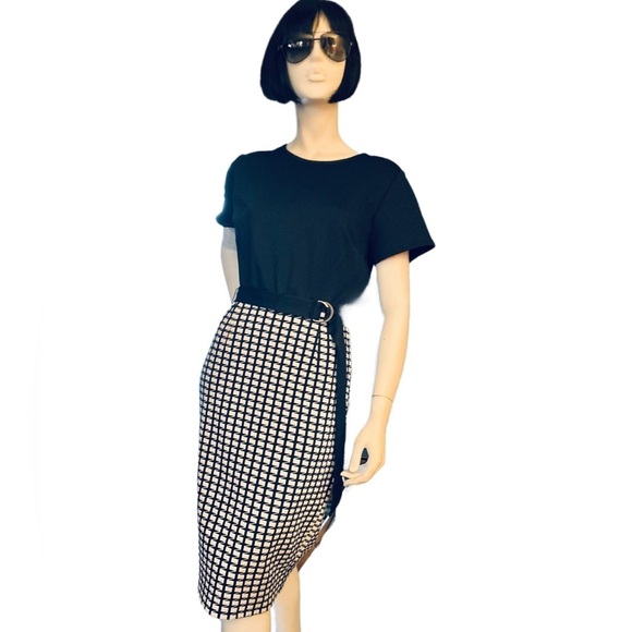 Kalijati Navy & White Geometric A-line Dress, Size L - Picture 5 of 5